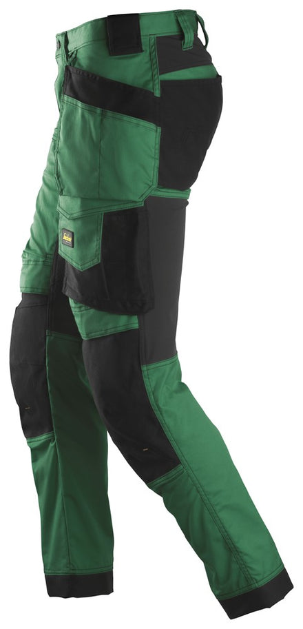 Snickers Allroundwork 6241 Stretch Slim Fit Trousers With Holster Pockets Forest Green / Black