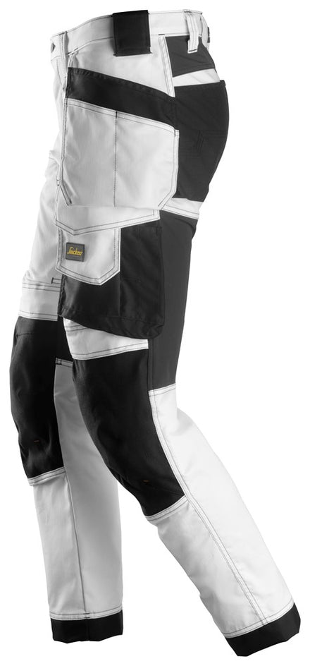 Snickers Allroundwork 6241 Stretch Slim Fit Trousers With Holster Pockets White / Black