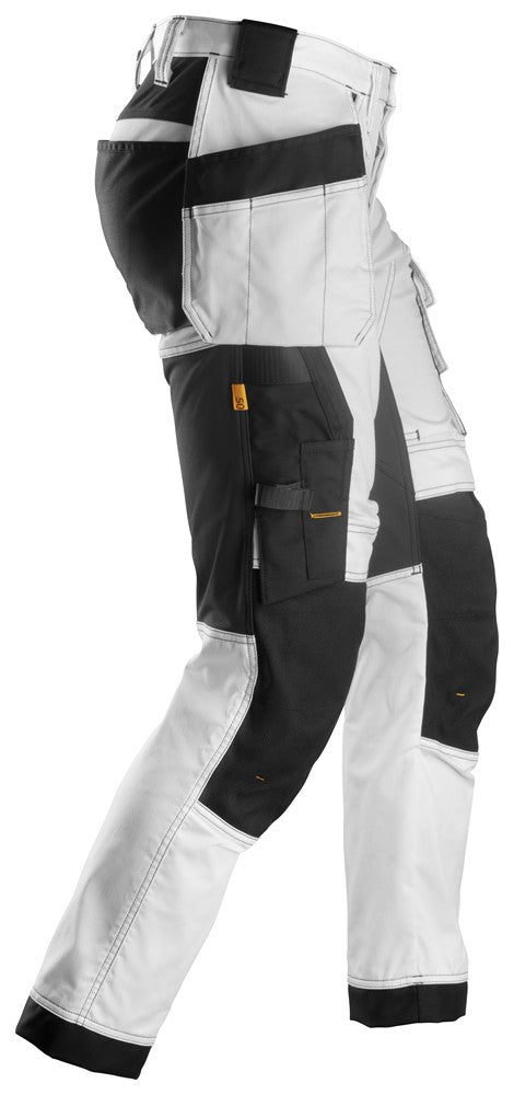 Snickers Allroundwork 6241 Stretch Slim Fit Trousers With Holster Pockets White / Black