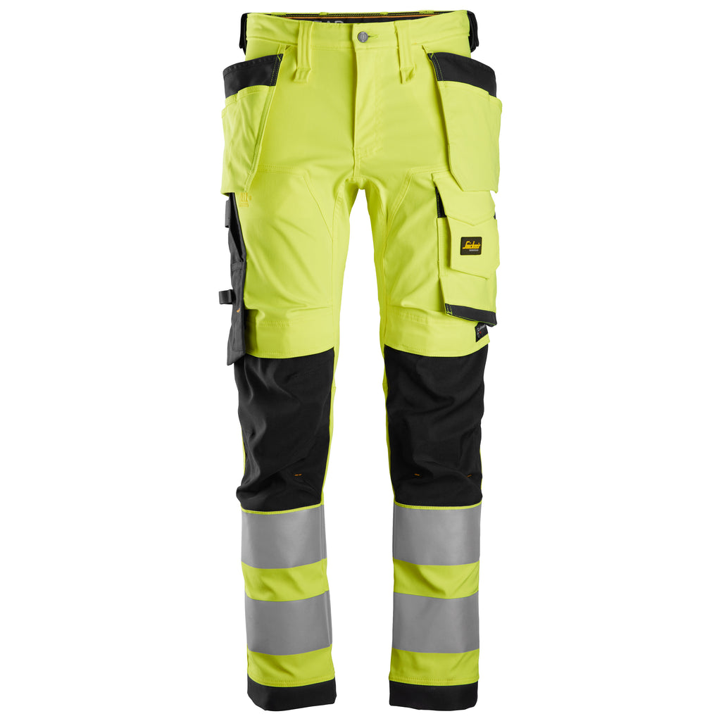 Snickers 6243 Hi-vis Class 2, Stretch Trousers Holster Pockets