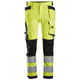 Snickers 6243 Hi-Vis Class 2, Stretch Trousers Holster Pockets - Hi-Vis Yellow/Navy