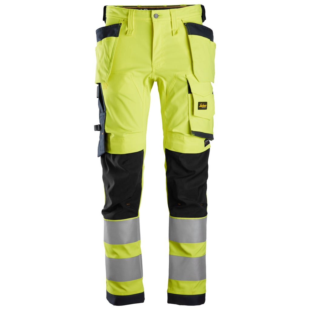 Snickers 6243 Hi-vis Class 2, Stretch Trousers Holster Pockets