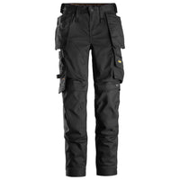 Snickers 6247 Allroundwork Womens Stretch Trousers Holster Pockets Black Black Main