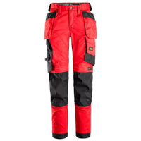 Snickers 6247 Allroundwork Womens Stretch Trousers Holster Pockets Chili Red Black Main