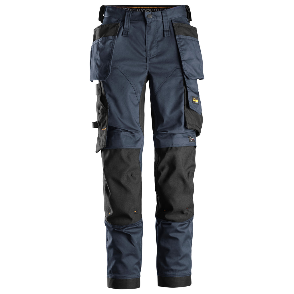 Snickers 6247 Allroundwork Womens Stretch Trousers Holster Pockets Navy Black Main
