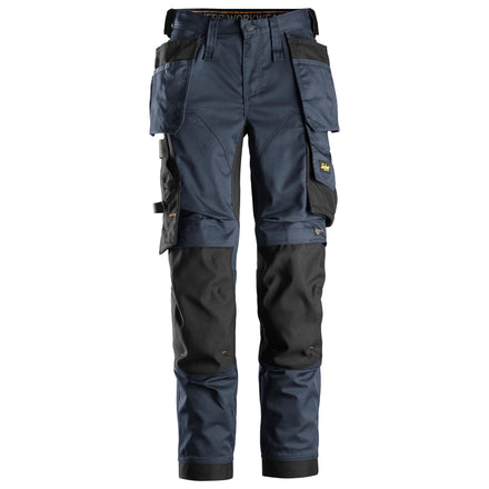 Snickers 6247 Allroundwork Womens Stretch Trousers Holster Pockets Navy Black Main