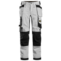 Snickers 6247 Allroundwork Womens Stretch Trousers Holster Pockets White Black Main
