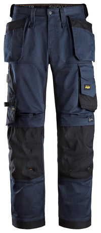 Snickers Allroundwork 6251 Stretch Loose Fit Trousers With Holster Pockets Navy / Black