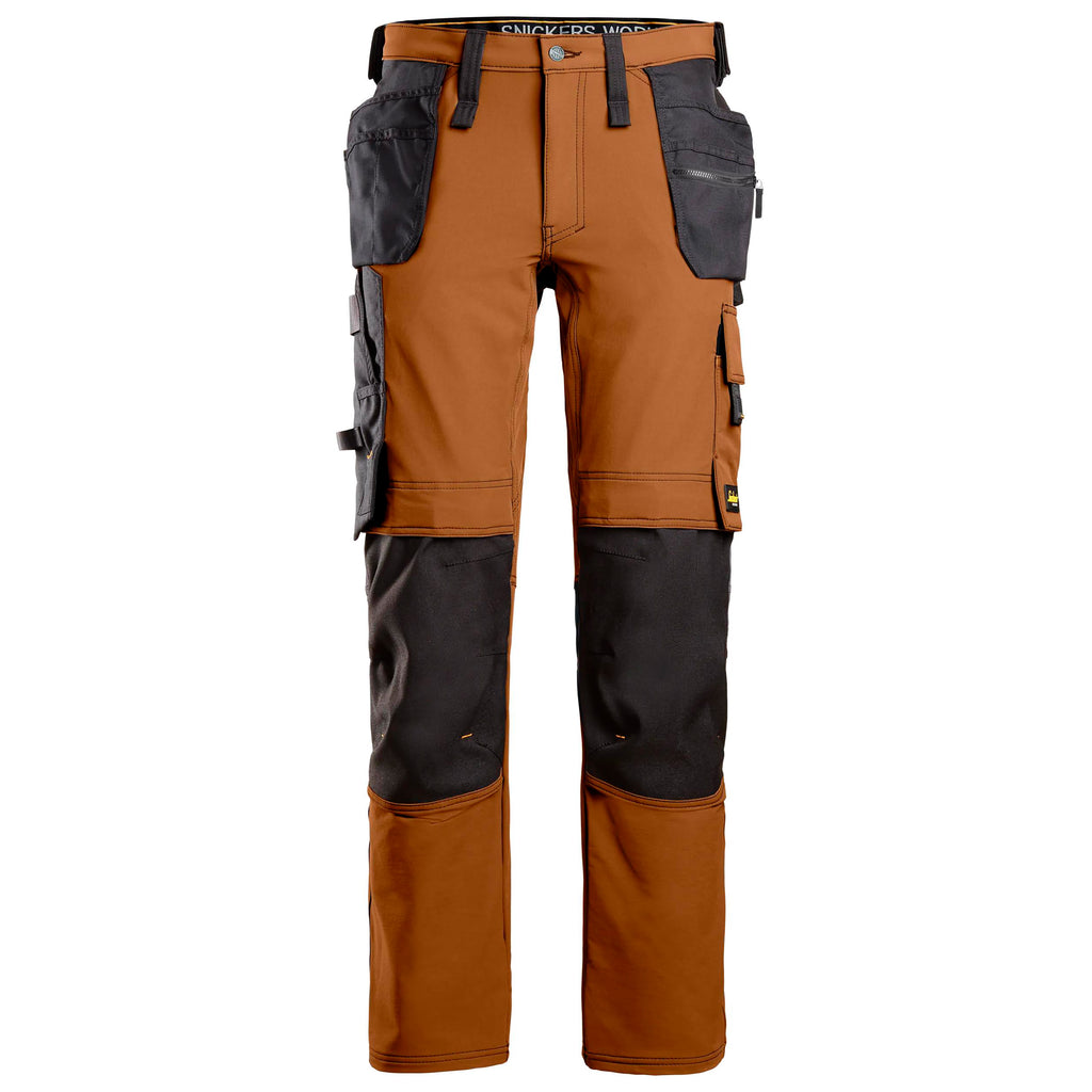 Snickers 6271 Allroundwork Full Stretch Trouser Holster Pockets Brown Black Main