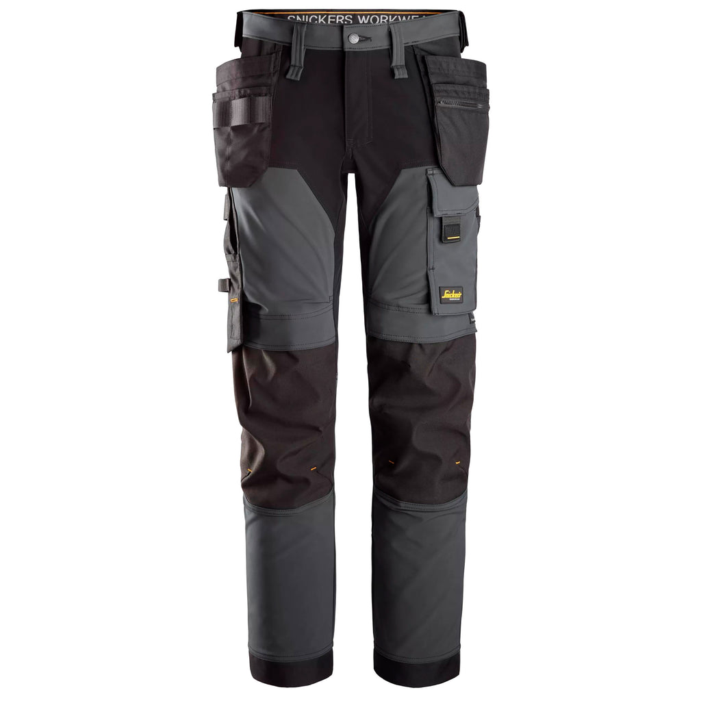 Snickers 6275 Allroundwork 4Way Stretch Trousers Holster Pockets Steel Grey Black Main