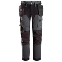 Snickers 6275 Allroundwork 4Way Stretch Trousers Holster Pockets Steel Grey Black Main