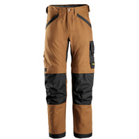 Snickers 6324 Allroundwork Canvas Stretch Work Trousers Brown Black Main