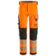 Snickers 6336 Highvis Class 2 4Way Stretch Trousers Hi Vis Orange Black Main