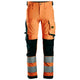 Snickers 6343 Highvis Class 2 Stretch Trousers Hi Vis Orange Black Main