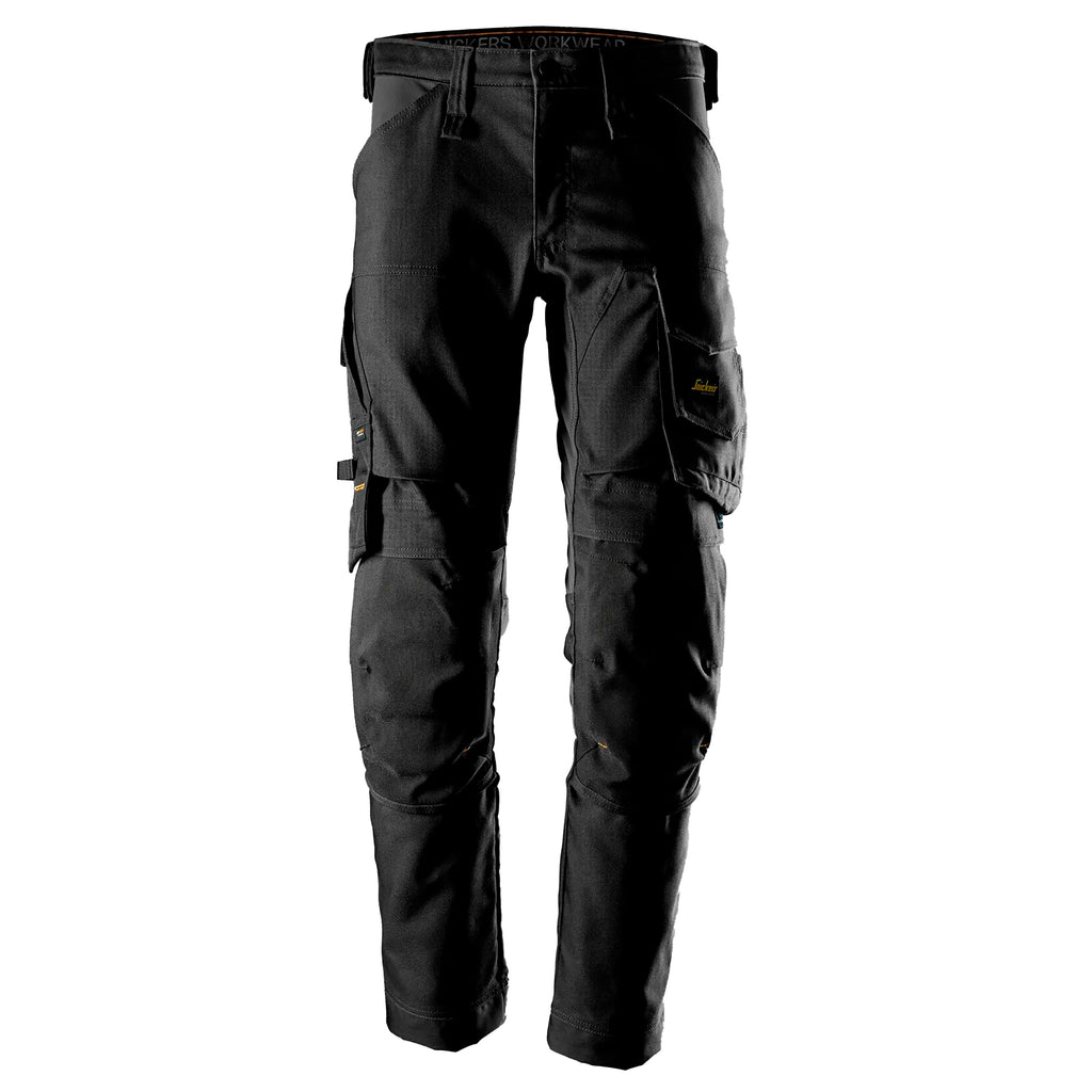 Snickers 6344 Allroundwork Canvas Stretch Trousers Black Black Main