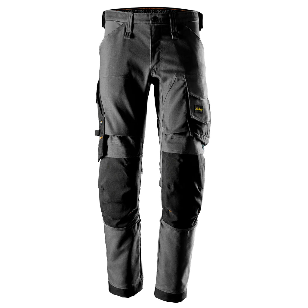 Snickers 6344 Allroundwork Canvas Stretch Trousers Steel Grey Black Main