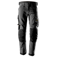Snickers 6344 Allroundwork Canvas Stretch Trousers Steel Grey Black Main
