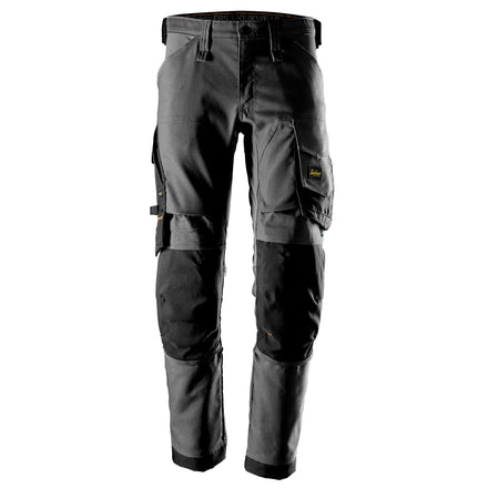 Snickers 6344 Allroundwork Canvas Stretch Trousers Steel Grey Black Main