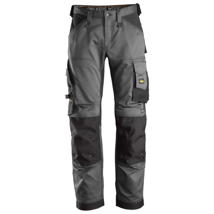 Snickers 6351 Allroundwork Stretch Loose Fit Work Trousers Steel Grey Black Main