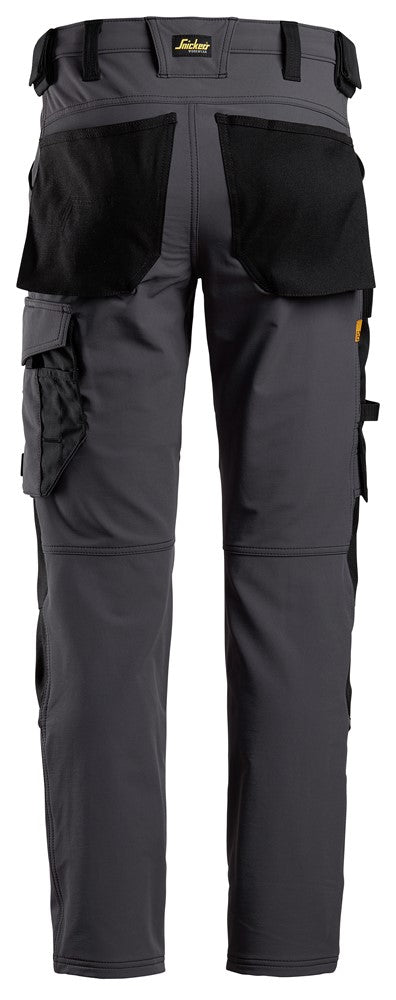 Snickers Allroundwork 6371 Full Stretch Trousers  Steel Grey / Black