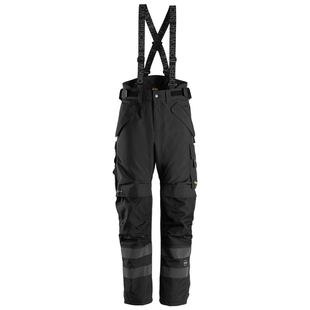 Snickers 6620 Allroundwork Waterproof 375 2Layer Light Padded Trousers Black Black Main