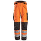 Snickers 6630 Highvis Class 2 Waterproof 375 2Layer Light Padded Trousers Hi Vis Orange Black Main