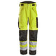 Snickers 6630 Highvis Class 2 Waterproof 375 2Layer Light Padded Trousers Hi Vis Yellow Black Main