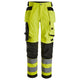 Snickers 6743 Highvis Class 2 Womens Stretch Trousers Holster Pockets Hi Vis Yellow Black Main