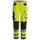 Snickers 6743 Highvis Class 2 Womens Stretch Trousers Holster Pockets Hi Vis Yellow Navy Main