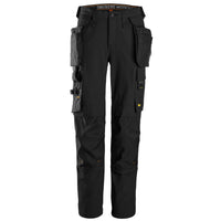 Snickers 6771 Allroundwork Womens Fullstretch Trousers Detachable Holster Pockets Black Black Main