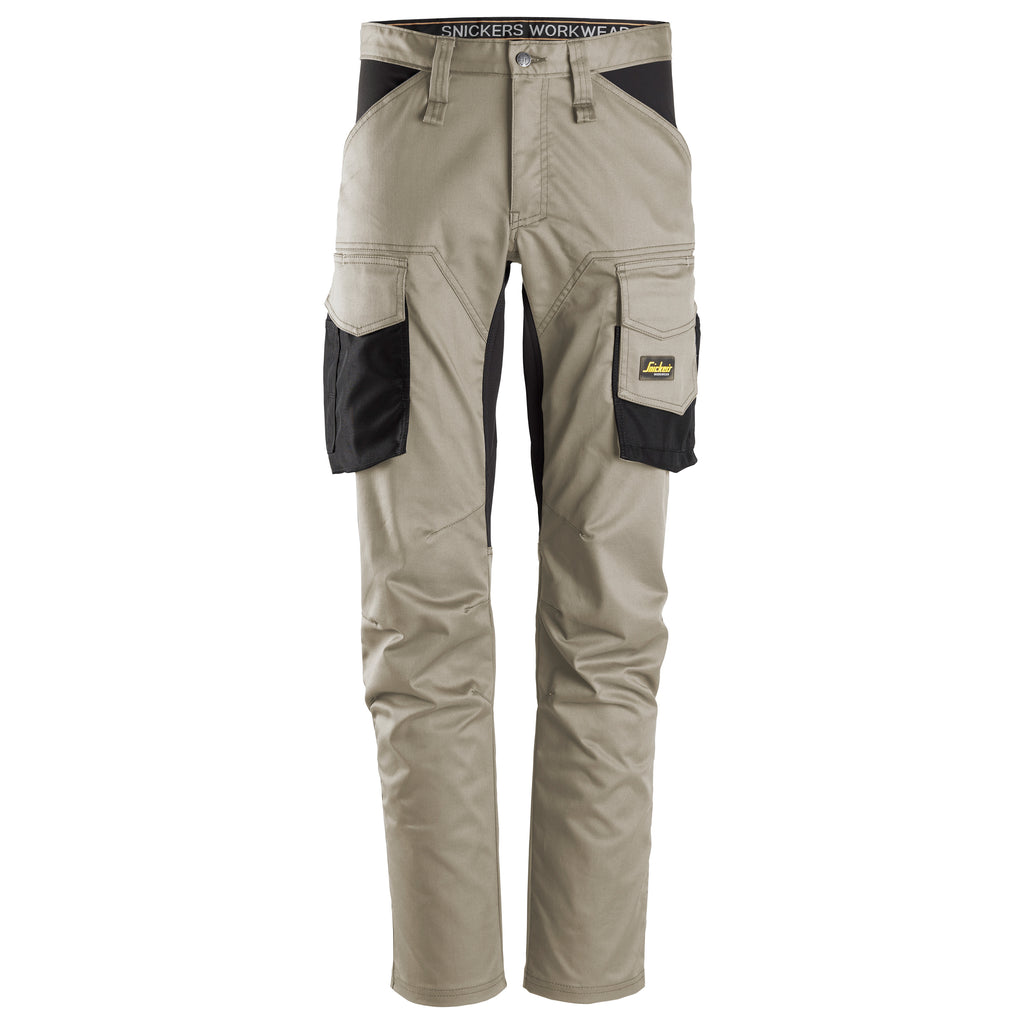 Snickers 6803 Allroundwork Stretch Trousers Without Knee Pockets Khaki Black Main