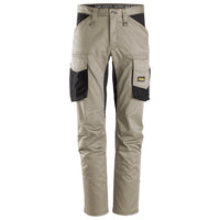 Snickers 6803 Allroundwork Stretch Trousers Without Knee Pockets Khaki Black Main
