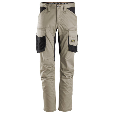 Snickers 6803 Allroundwork Stretch Trousers Without Knee Pockets Khaki Black Main