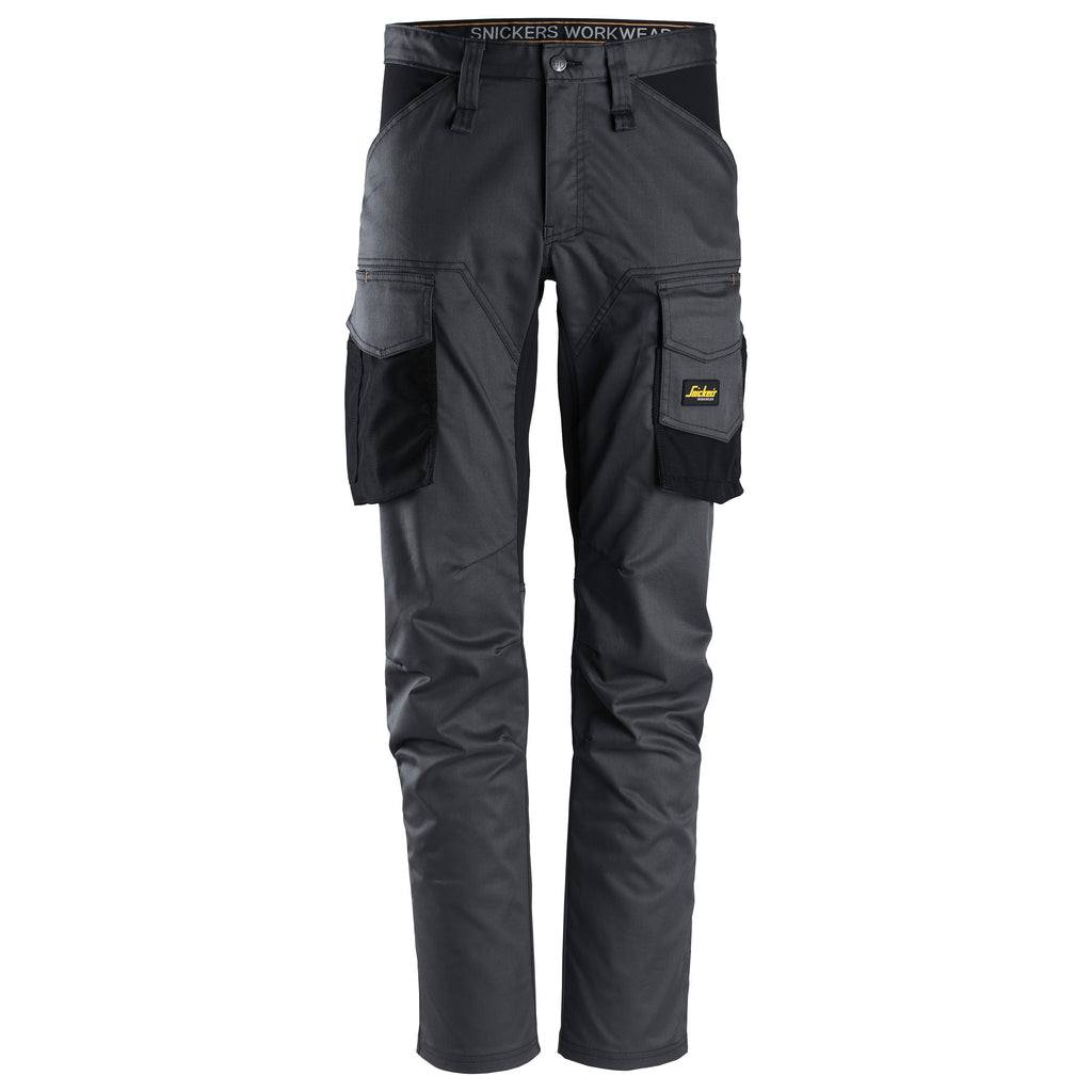 Snickers 6803 Allroundwork Stretch Trousers Without Knee Pockets Steel Grey Black Main