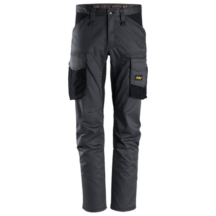 Snickers 6803 Allroundwork Stretch Trousers Without Knee Pockets Steel Grey Black Main