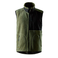 Snickers 8006 Pile Vest - Khaki Green/Black
