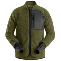 Snickers 8021 AllroundWork, Pile Full Zip Jacket - Khaki Green/Black