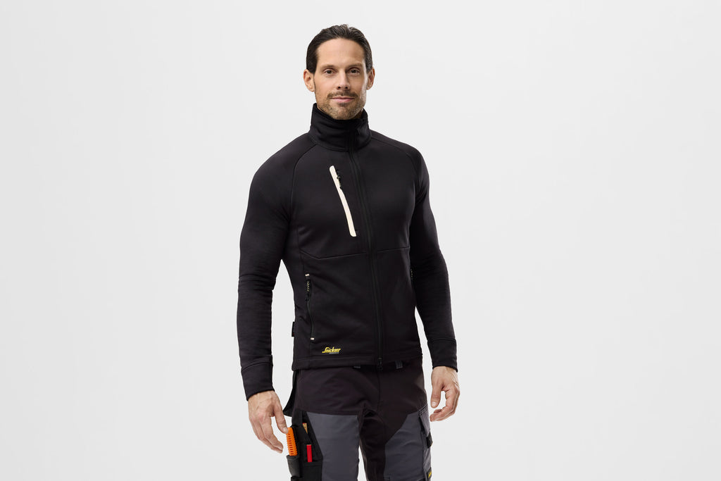Snickers 8023 FlexiWork, Plain Polartec® Powerstretch Full-Zip Jacket - Black