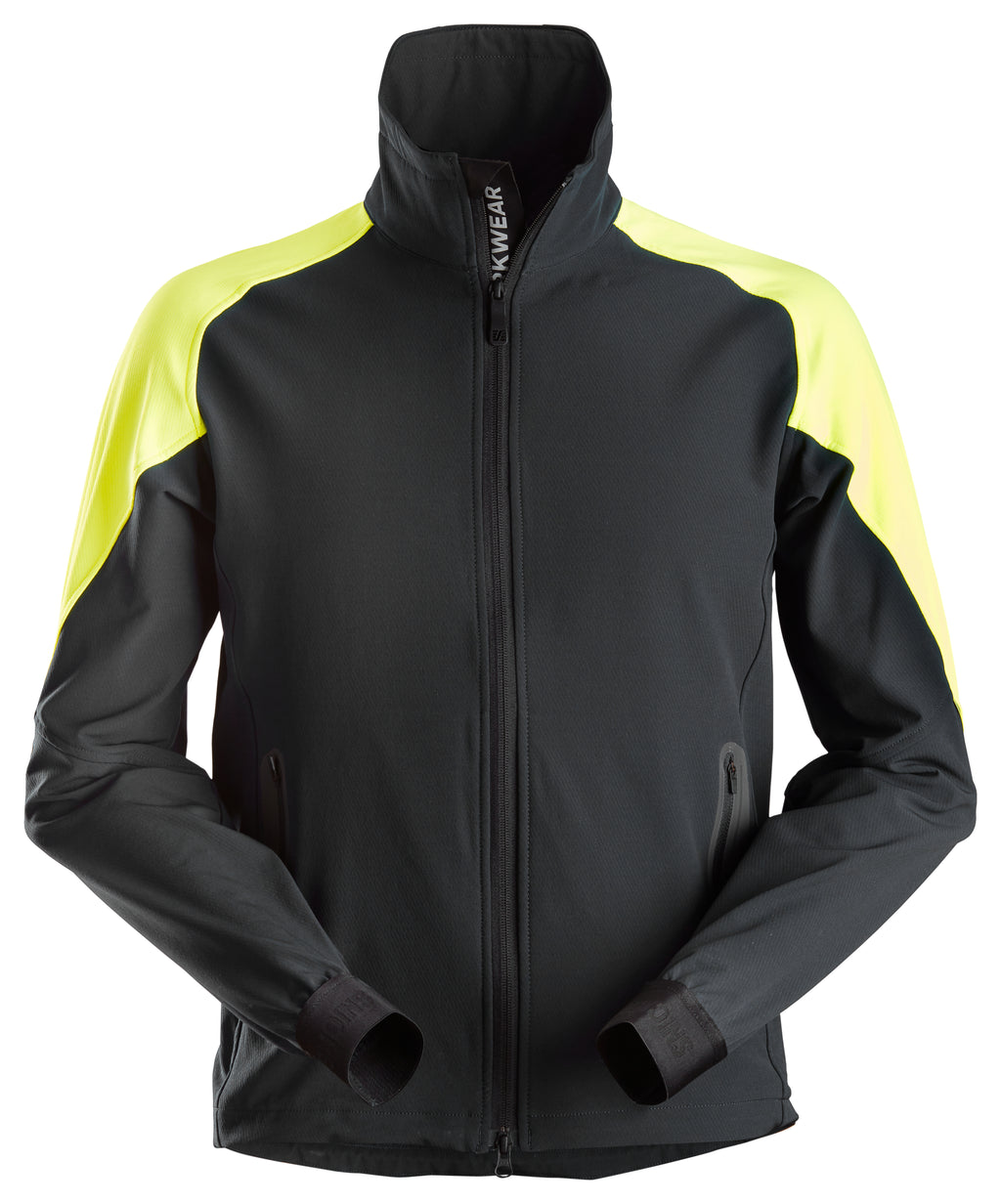 Snickers 8028 FlexiWork, Neon Jacket - Black/Neon Yellow