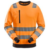 Snickers 8037 Hi-Vis Class 2/3, Sweatshirt - Hi-Vis Orange