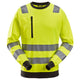 Snickers 8037 Hi-Vis Class 2/3, Sweatshirt - Hi-Vis Yellow/Navy