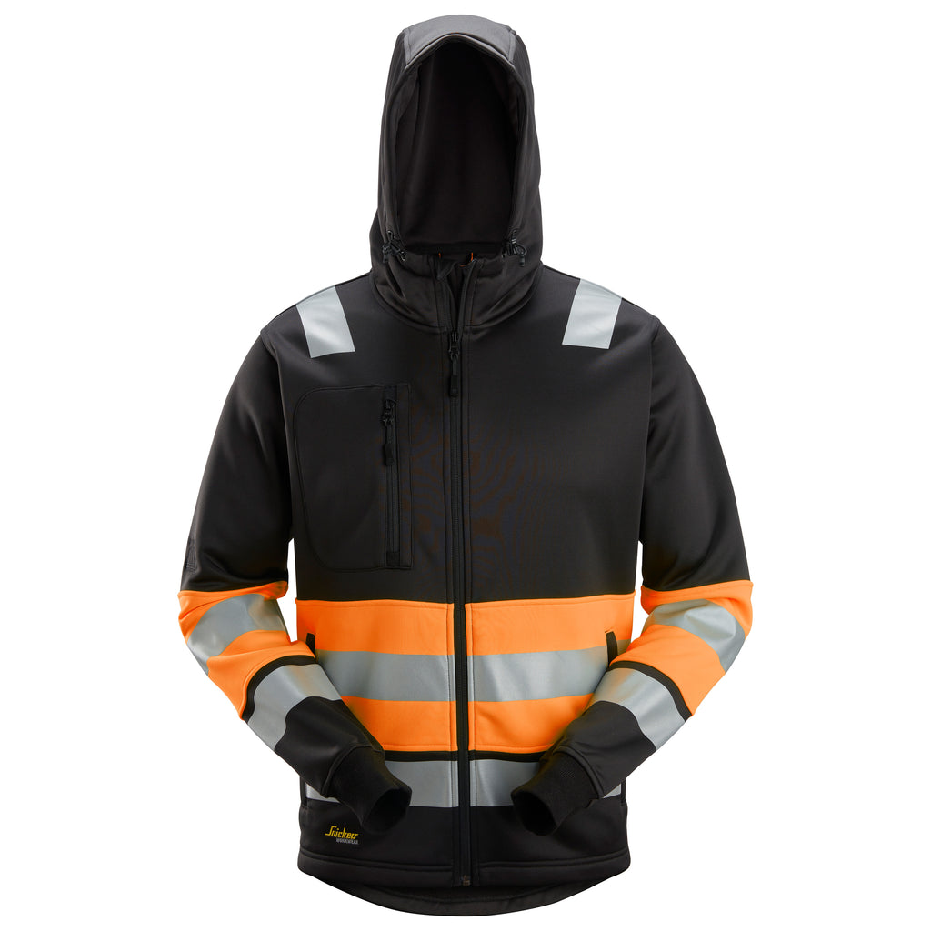 Snickers 8038 Hi-Vis Class 1, Full Zip Hoodie