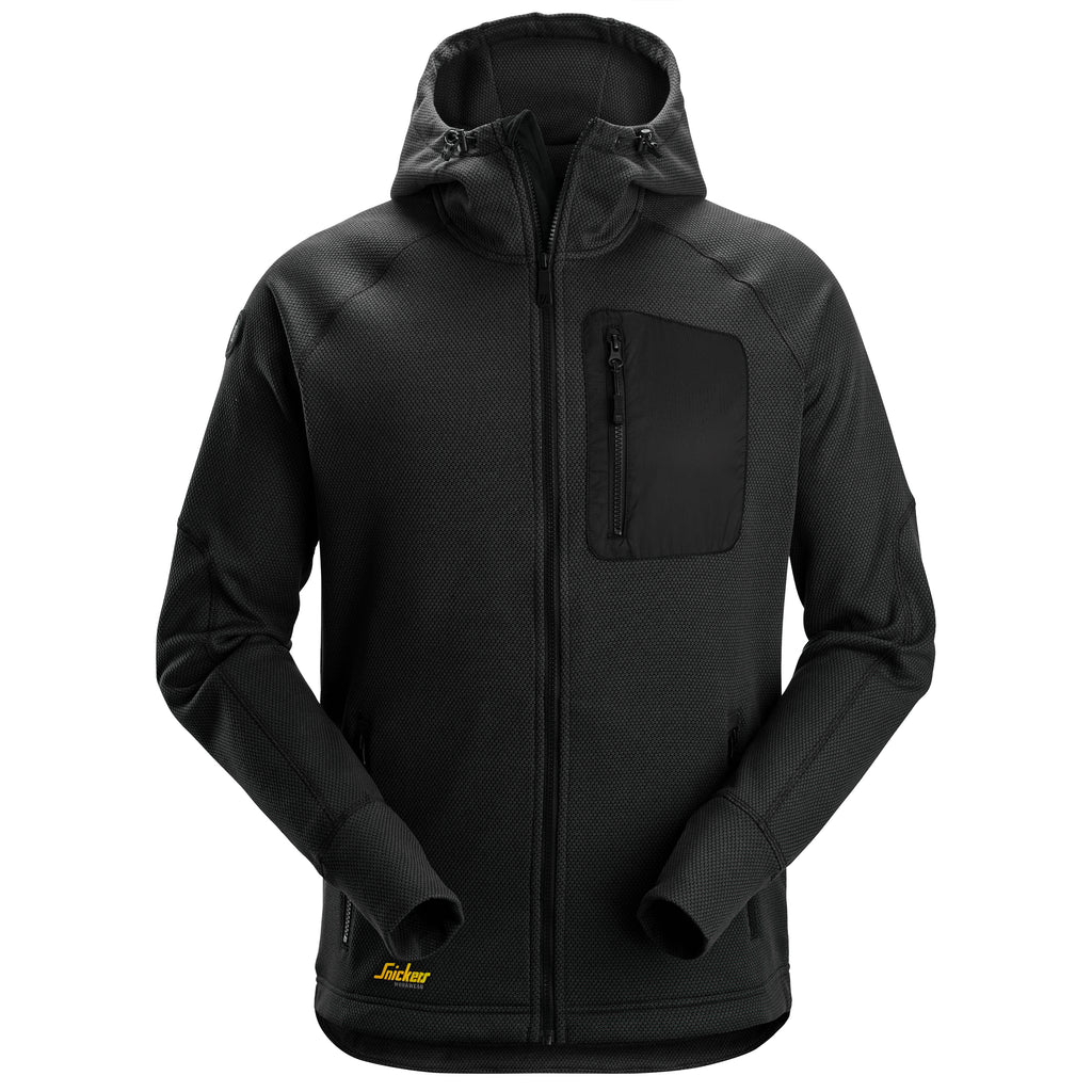 Snickers 8041 FlexiWork, Fleece Hoodie - Black