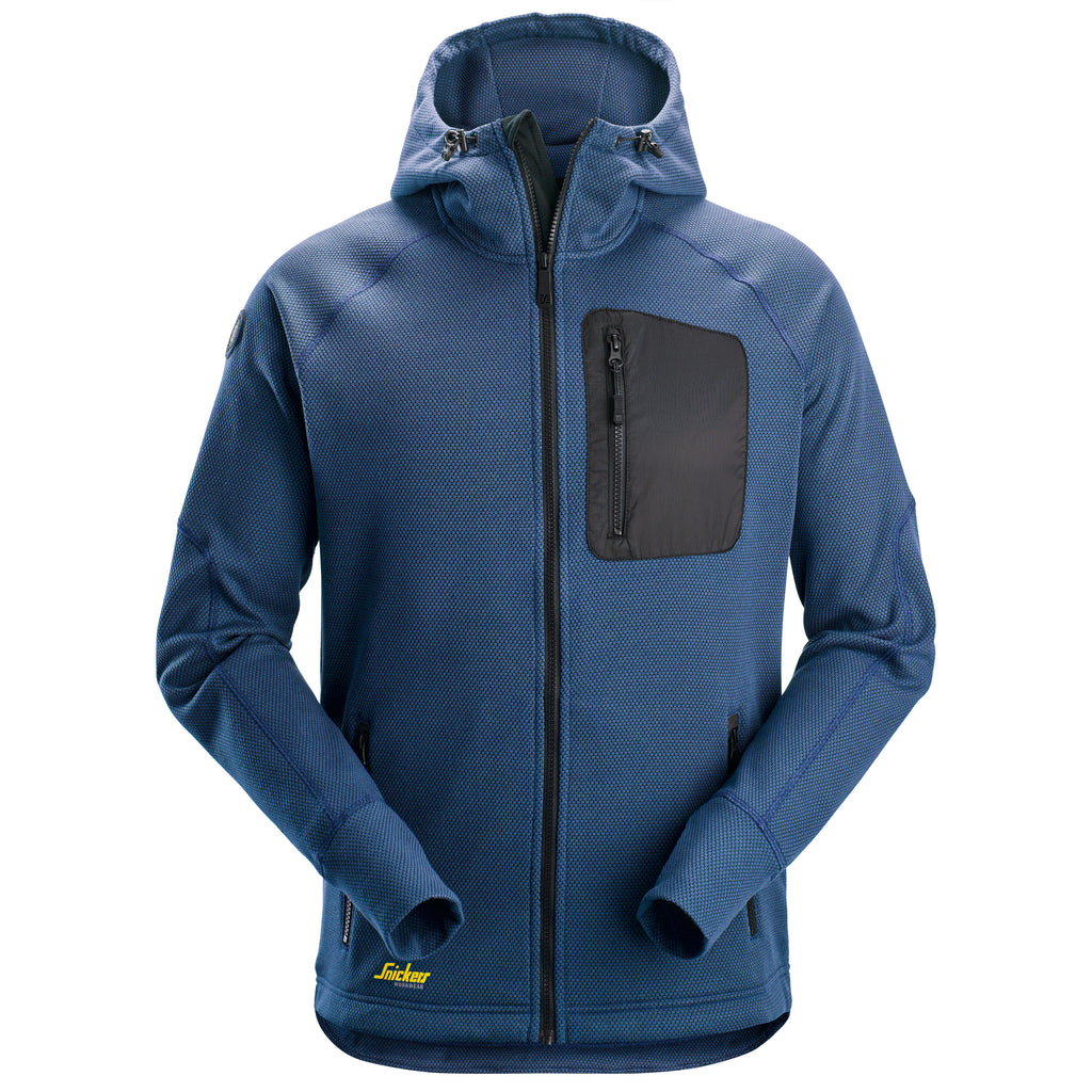 Snickers 8041 FlexiWork, Fleece Hoodie - Deep Blue/Black