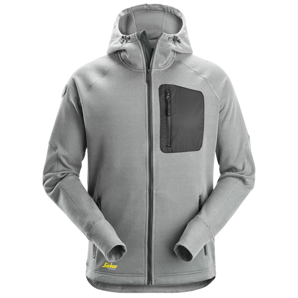 Snickers 8041 FlexiWork, Fleece Hoodie - Grey/Black