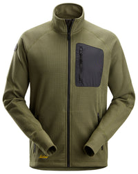 Snickers 8042 FlexiWork, Fleece Jacket - Khaki Green/Black