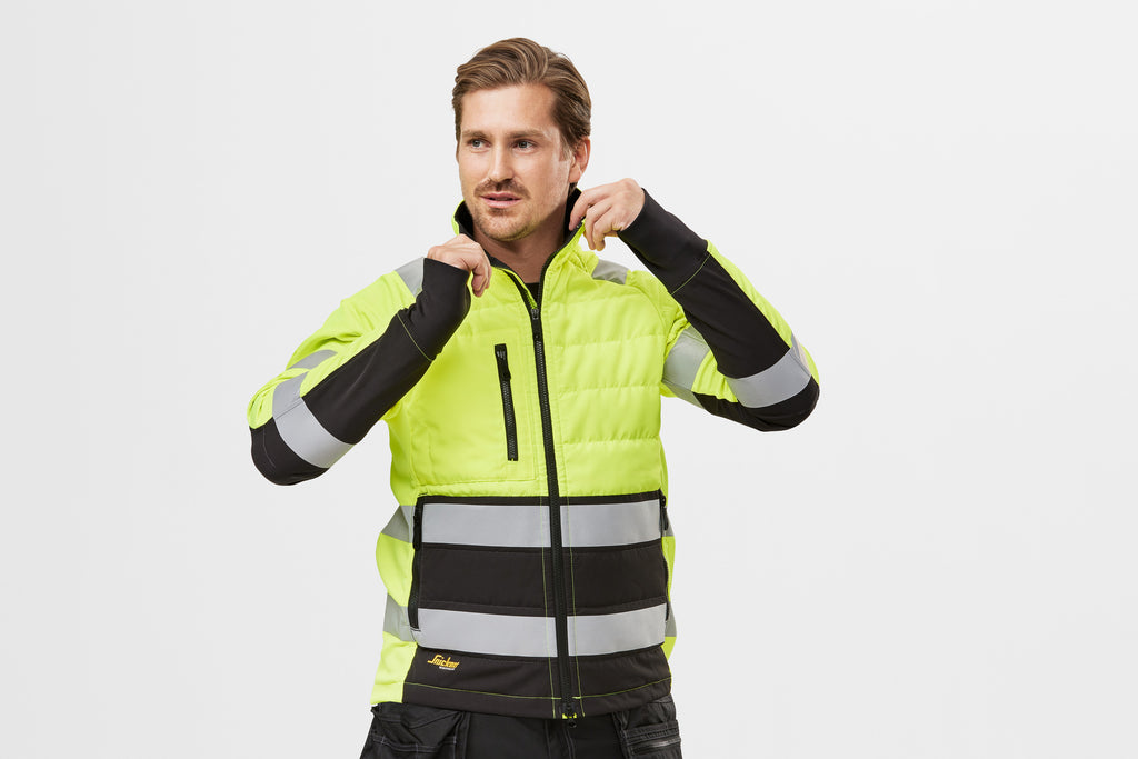 Snickers 8134 Hi-Vis Class 2, Light Padded Jacket - Hi-Vis Yellow/Black