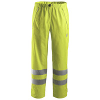 Snickers 8243 Highvis Class 2 Pu Rain Trousers Hi Vis Yellow Navy Main