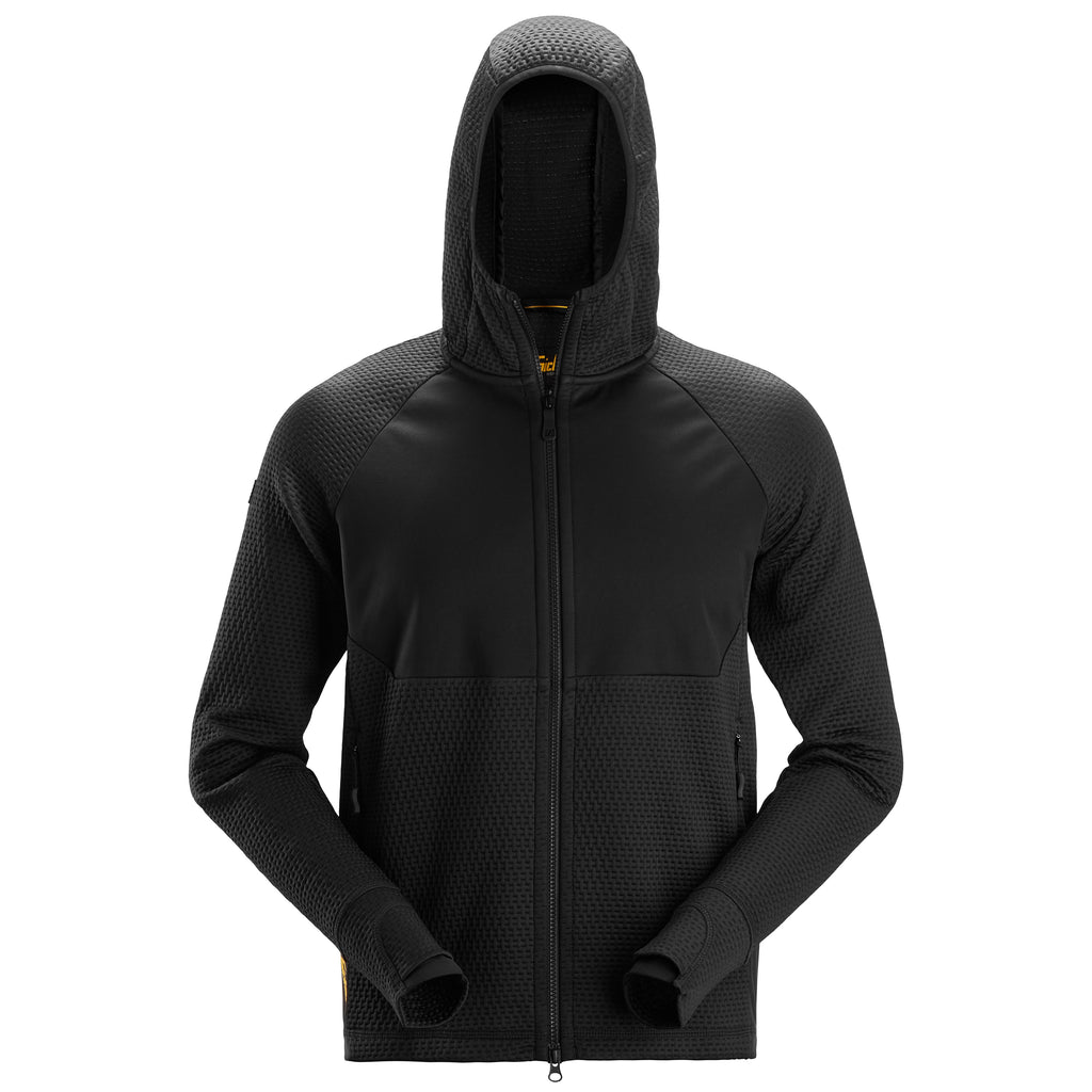 Snickers 8405 FlexiWork, Full-Zip Midlayer Hoodie - Black/Black