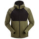 Snickers 8405 FlexiWork, Full-Zip Midlayer Hoodie - Khaki Green/Black
